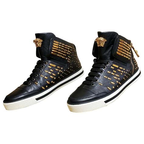 versace gold high top sneakers|versace zipped high top sneakers.